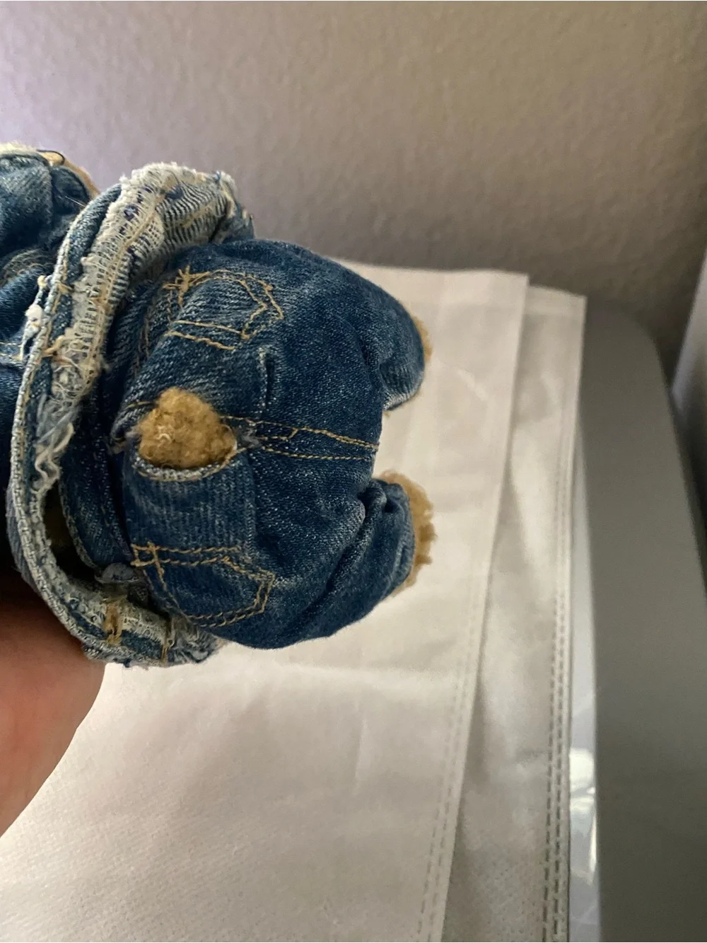 Old Navy Plush Toy Dog Cowboy Hat Jeans Jacket 6 Inch Branie Curly Hair Puppy
